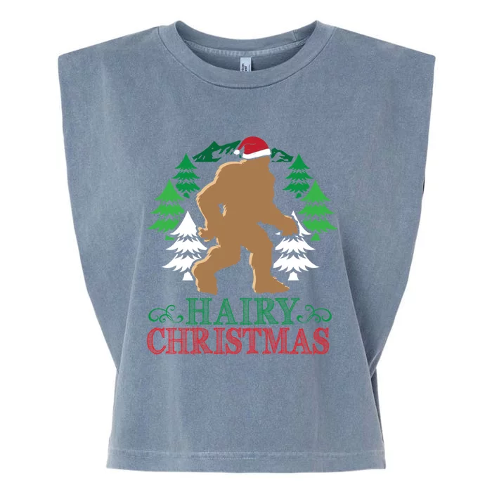 Bigfoot Hairy Christmas Holiday Sasquatch Funny Xmas Gift Garment-Dyed Women's Muscle Tee