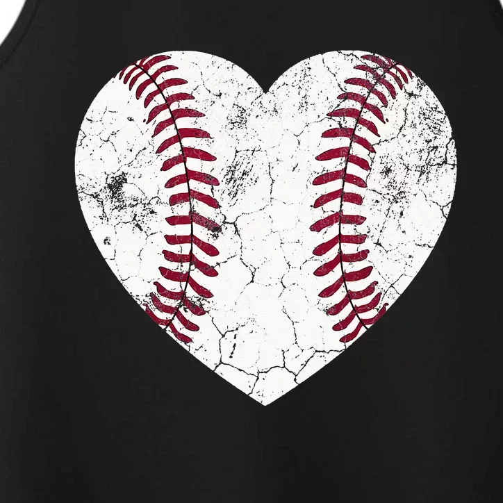 Baseball Heart Cute Mom Softball Gift mother's dsy Performance Tank