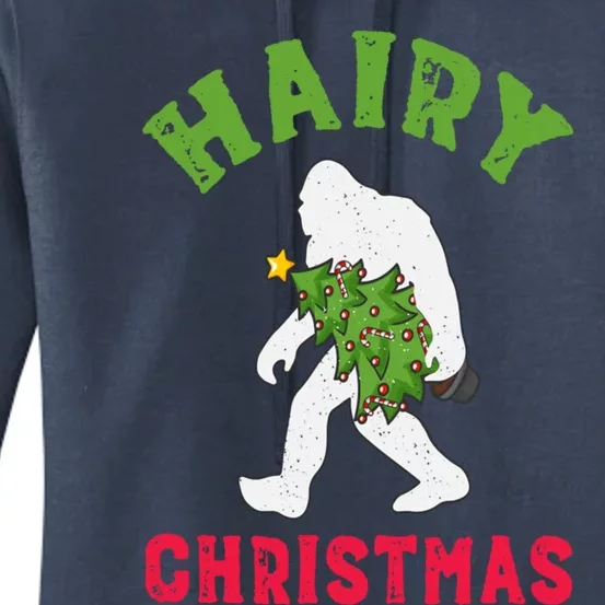 Bigfoot Hairy Christmas Tree Christmas Cute Gift Women's Pullover Hoodie