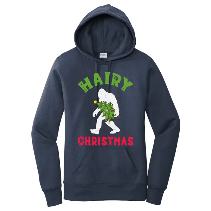 Bigfoot Hairy Christmas Tree Christmas Cute Gift Women's Pullover Hoodie