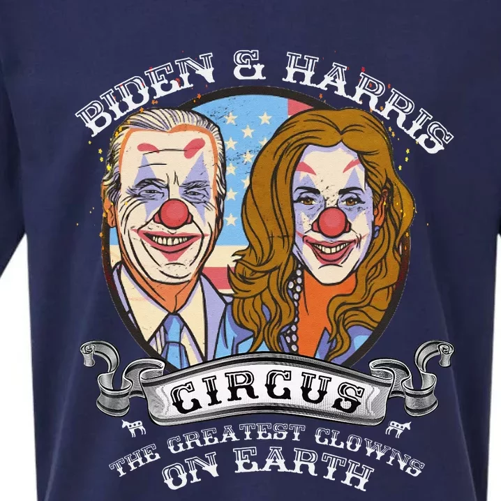 Biden Harris Circus Greatest Clowns on Earth Anti Biden Sueded Cloud Jersey T-Shirt