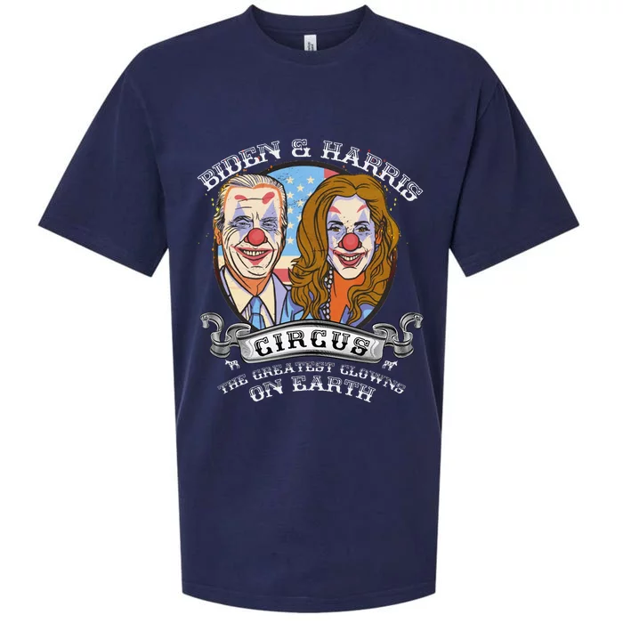 Biden Harris Circus Greatest Clowns on Earth Anti Biden Sueded Cloud Jersey T-Shirt