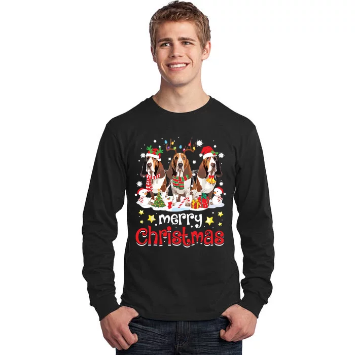 Basset Hound Christmas With Decorations Xmas Tall Long Sleeve T-Shirt