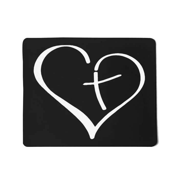 Blessed Heart Cross Jesus Has My Back Faith Christian Mousepad