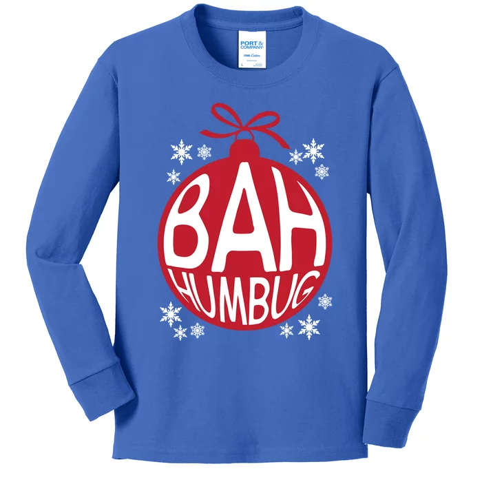 Bah Humbug Christmas Ornats Decoration Snowflakes Xmas Gift Kids Long Sleeve Shirt