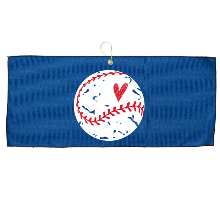 Baseball Heart Cute Vintage Sport Large Microfiber Waffle Golf Towel