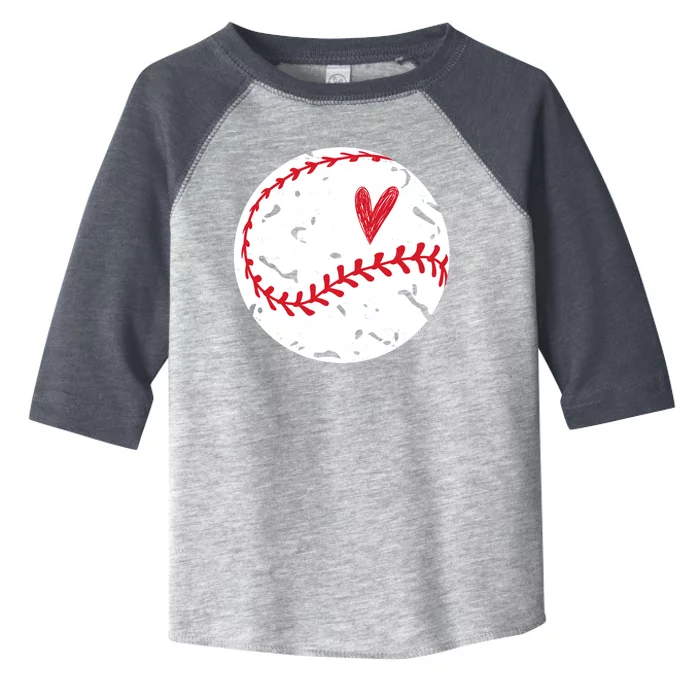 Baseball Heart Cute Vintage Sport Toddler Fine Jersey T-Shirt