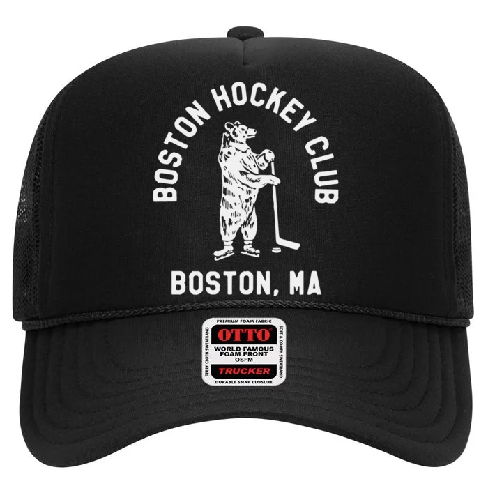 Boston Hockey Club Boston Ma High Crown Mesh Trucker Hat