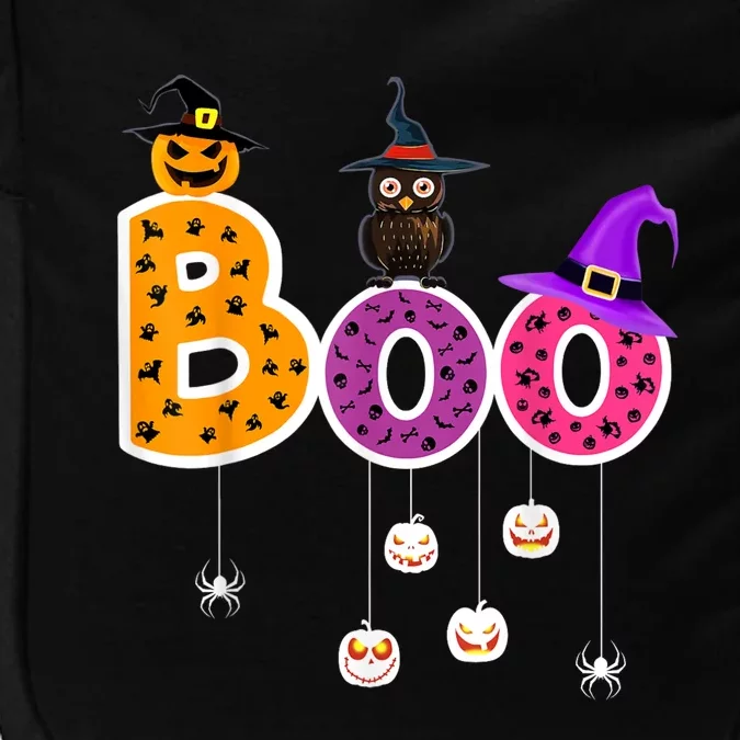 Boo Halloween Costume Spiders Ghosts Pumkin & Witch Hat Impact Tech Backpack