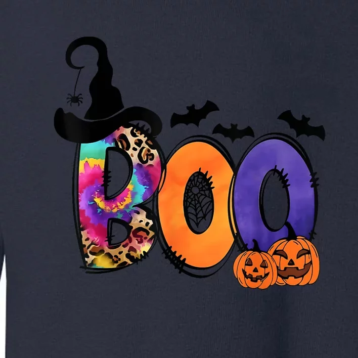 Boo Halloween Costume Spiders Ghosts Pumkin & Witch Hat Toddler Sweatshirt