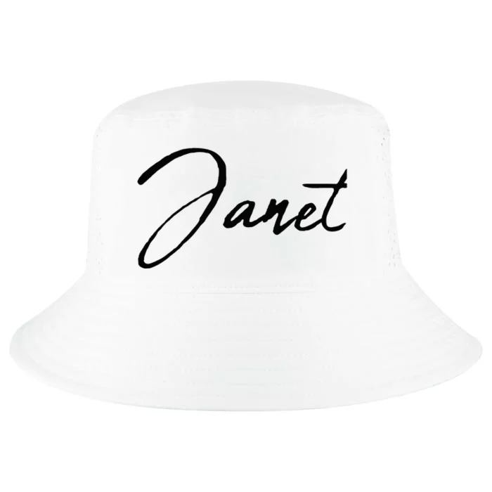 Beautiful Handwritten Calligraphy Janet Cool Comfort Performance Bucket Hat