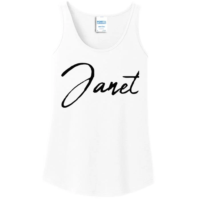 Beautiful Handwritten Calligraphy Janet Ladies Essential Tank