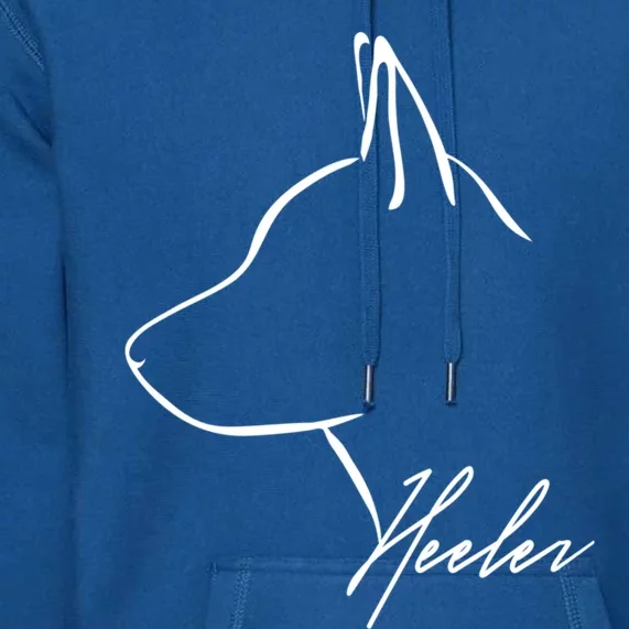 Blue Heeler Cattle Dog Profile Dog Mom Gift Present Cool Gift Premium Hoodie