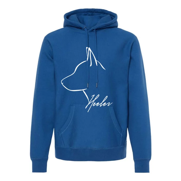 Blue Heeler Cattle Dog Profile Dog Mom Gift Present Cool Gift Premium Hoodie