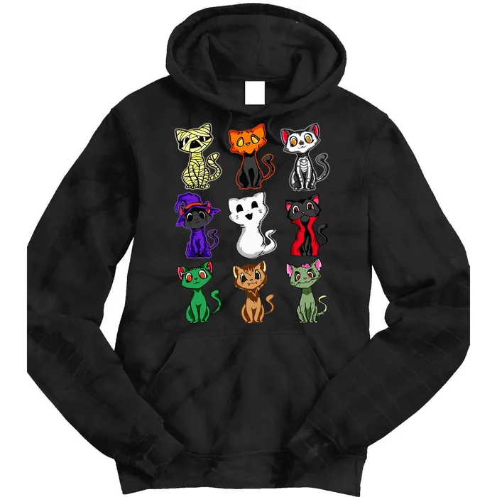 Boo Halloween Cute Black Cat Lover Tie Dye Hoodie