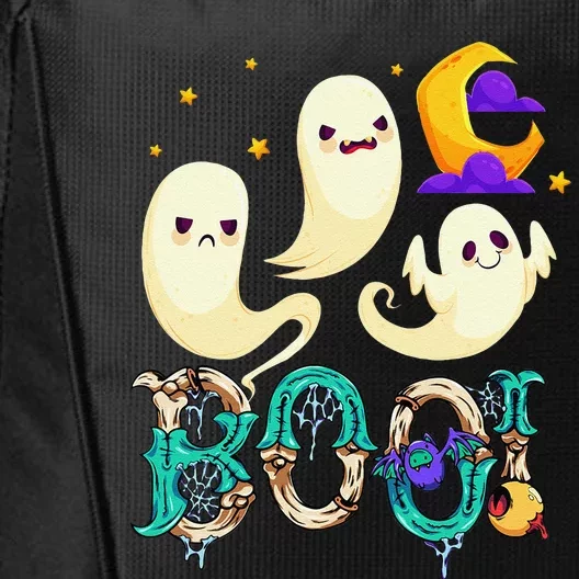 Boo! Halloween Cute Ghost Spooky Halloween Ghost Cat Apparel City Backpack