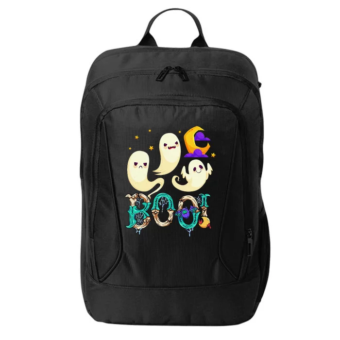 Boo! Halloween Cute Ghost Spooky Halloween Ghost Cat Apparel City Backpack