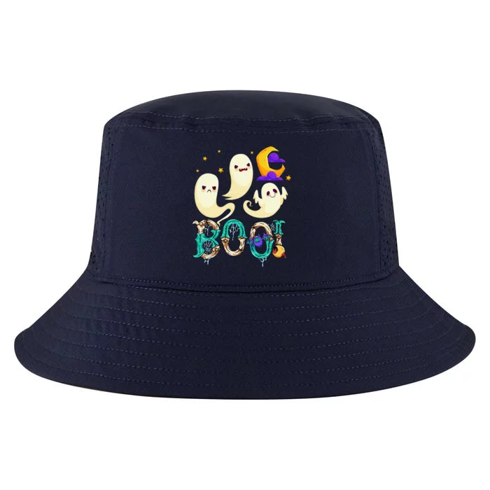 Boo! Halloween Cute Ghost Spooky Halloween Ghost Cat Apparel Cool Comfort Performance Bucket Hat