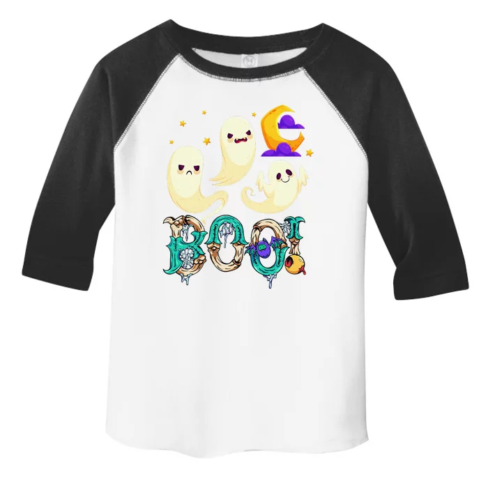 Boo! Halloween Cute Ghost Spooky Halloween Ghost Cat Apparel Toddler Fine Jersey T-Shirt