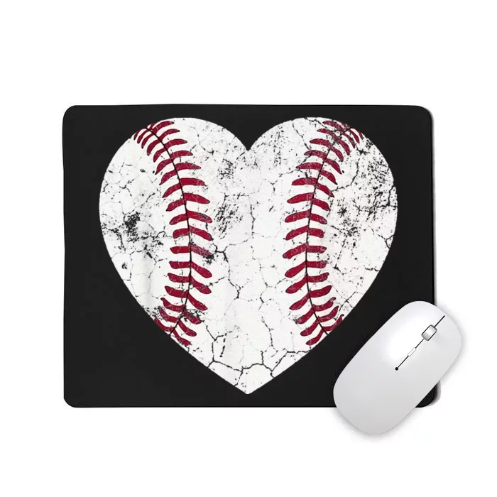 Baseball Heart Cute Mom Dad Brother Sister Family Baseball Mousepad