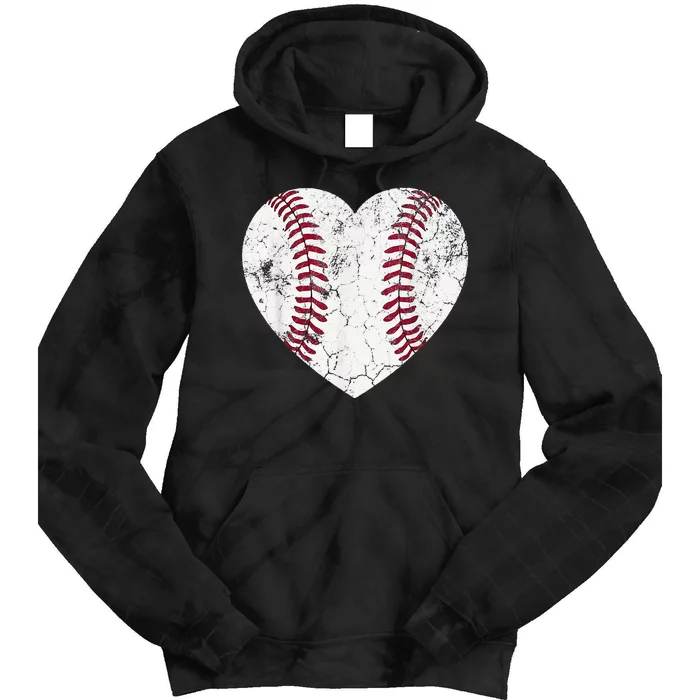 Baseball Heart Cute Mom Dad Brother Sister Family Baseball Tie Dye Hoodie