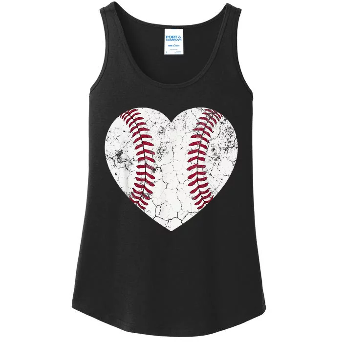 Baseball Heart Cute Mom Dad Brother Sister Family Ladies Essential Tank