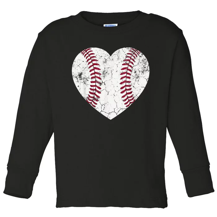 Baseball Heart Cute Mom Dad Brother Sister Family Toddler Long Sleeve Shirt