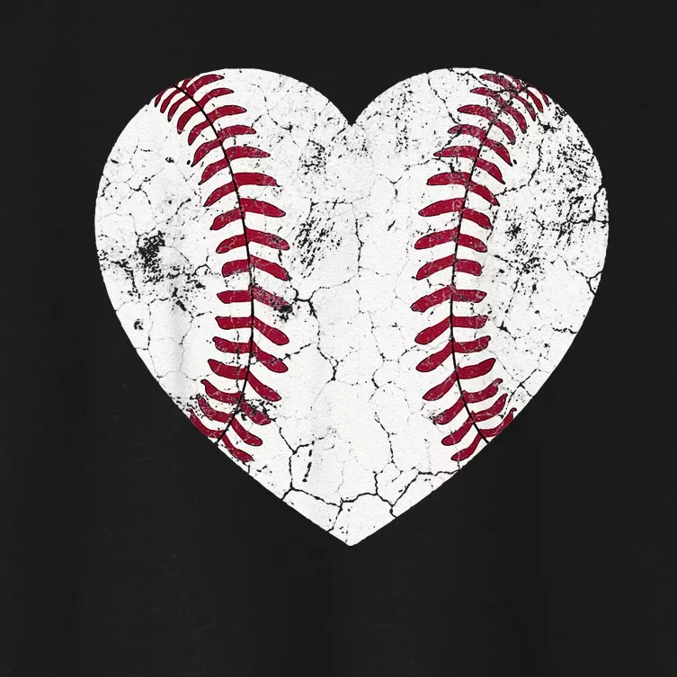 Baseball Heart Cute Mom Dad Brother Sister Family Women's Crop Top Tee