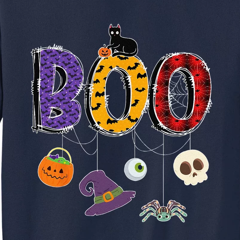 Boo Halloween Costume Groovy Spooky Boo Crew Gift Tall Sweatshirt