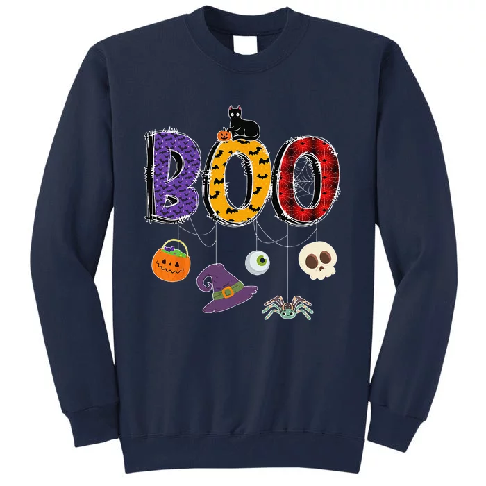 Boo Halloween Costume Groovy Spooky Boo Crew Gift Tall Sweatshirt