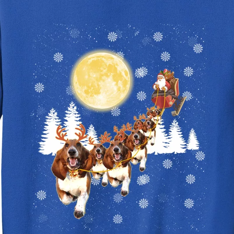 Basset Hound Dog Santa Sleigh Christmas Lover Gift Sweatshirt