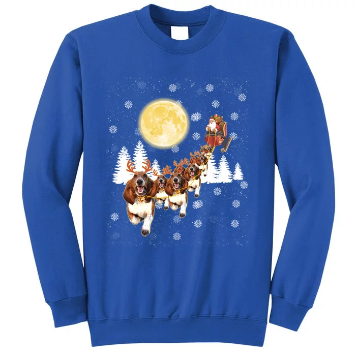 Basset Hound Dog Santa Sleigh Christmas Lover Gift Sweatshirt