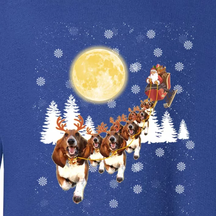 Basset Hound Dog Santa Sleigh Christmas Lover Gift Toddler Sweatshirt