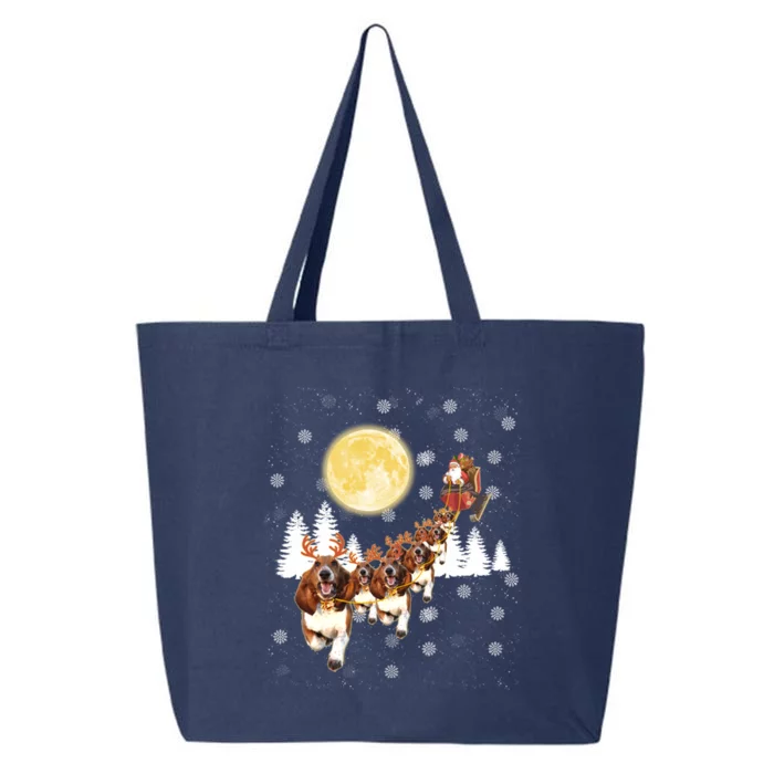 Basset Hound Dog Santa Sleigh Christmas Lover Gift 25L Jumbo Tote