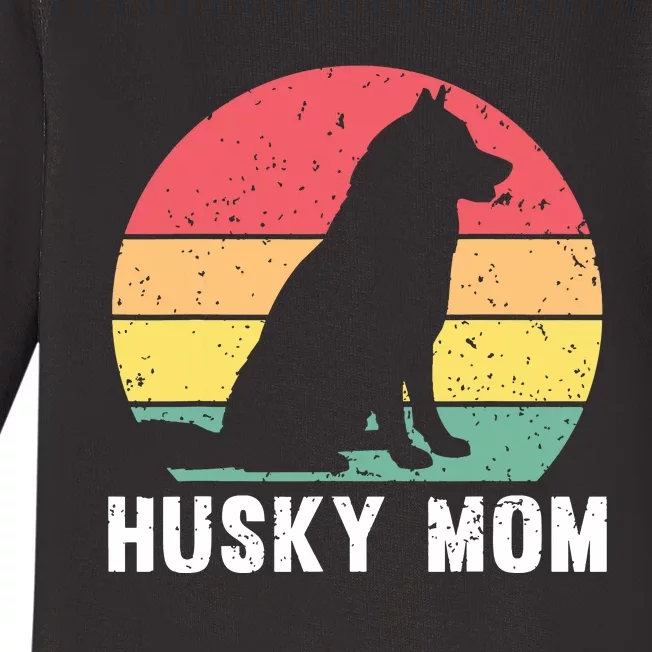 Best Husky Design For Mom Women Siberian Husky Dog Lovers Baby Long Sleeve Bodysuit