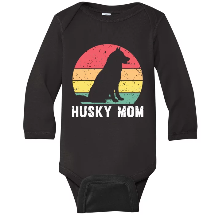 Best Husky Design For Mom Women Siberian Husky Dog Lovers Baby Long Sleeve Bodysuit