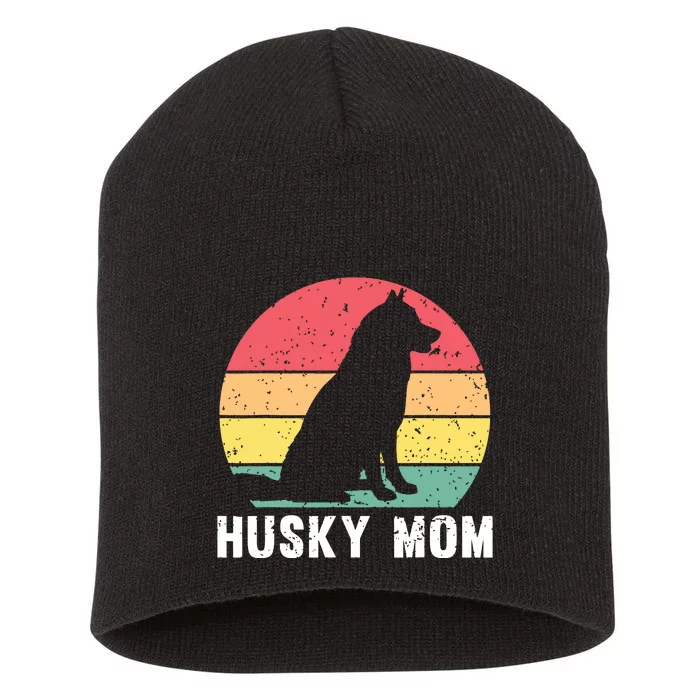 Best Husky Design For Mom Women Siberian Husky Dog Lovers Short Acrylic Beanie