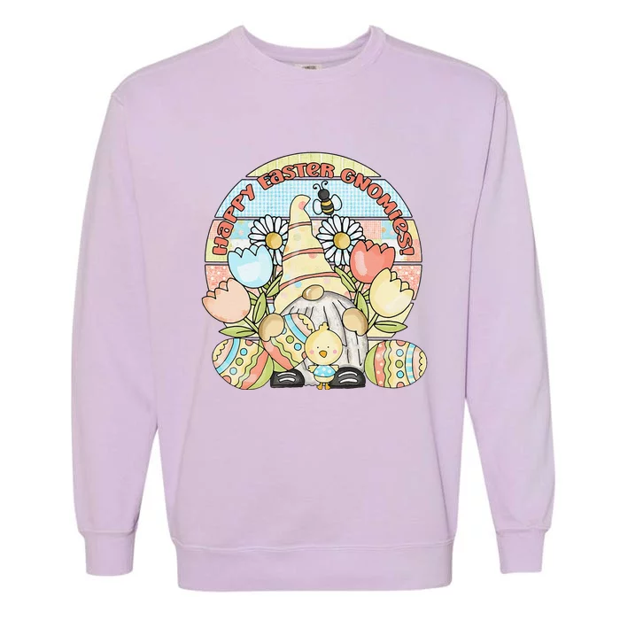 Be Happy Dy Gnome Christian Easter Day Easter Bunny Women's Garment-Dyed Sweatshirt