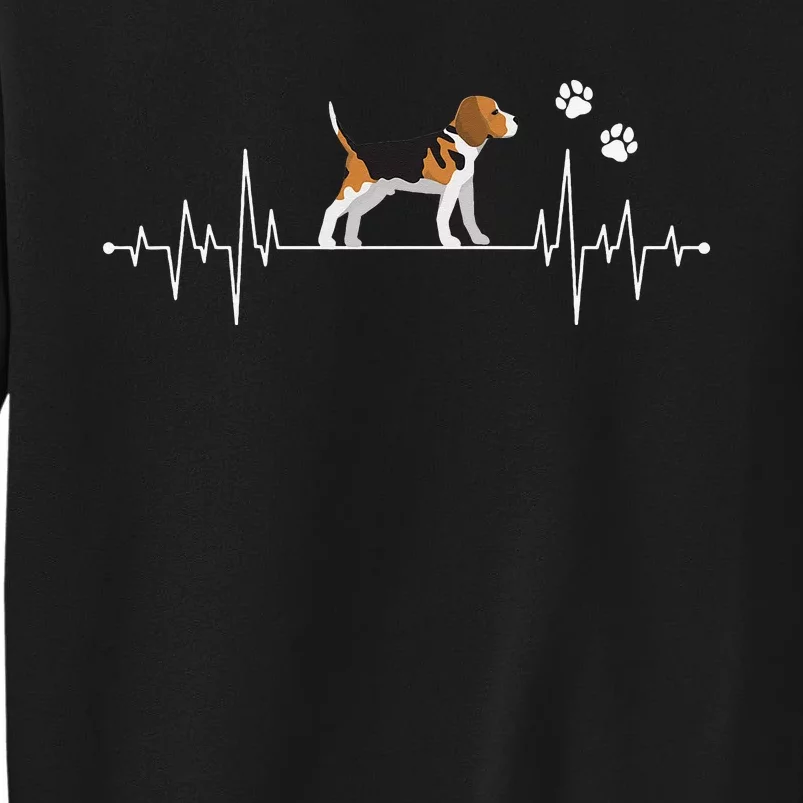 Beagle Heartbeat Dog Lover funny animal Tall Sweatshirt