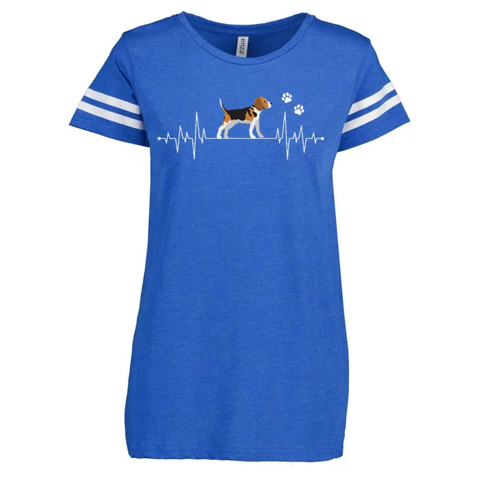 Beagle Heartbeat Dog Lover funny animal Enza Ladies Jersey Football T-Shirt