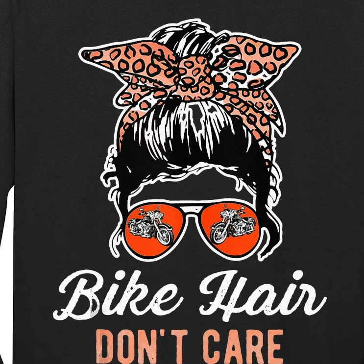 Bike Hair Dont Care Motorcycle Rider Biker Long Sleeve Shirt