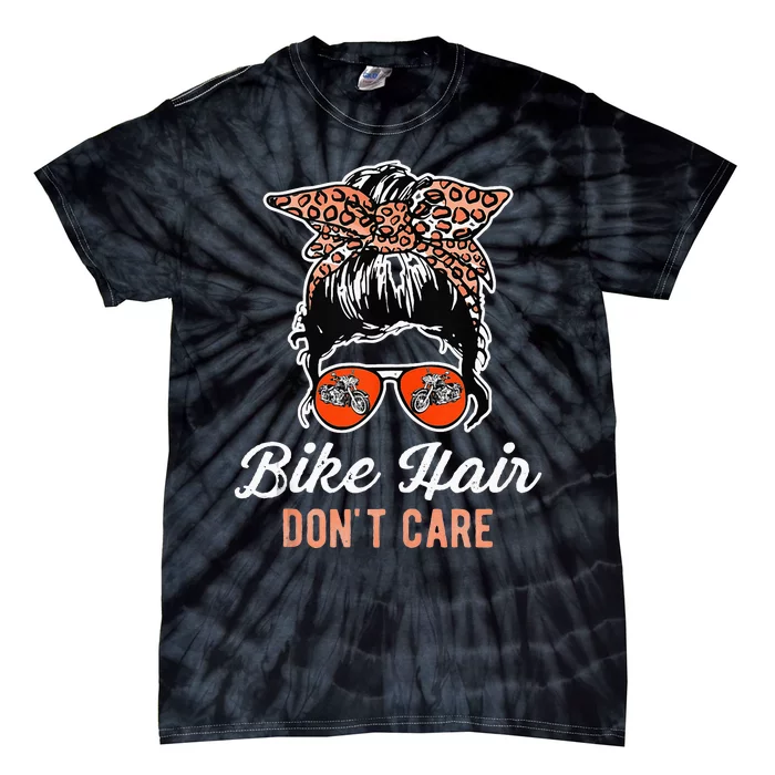 Bike Hair Dont Care Motorcycle Rider Biker Tie-Dye T-Shirt