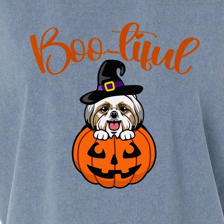 Bootiful Halloween Dog Dog And PumpkinHalloween Mood Garment-Dyed Women's Muscle Tee