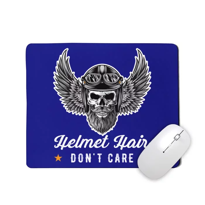 Bike Hair Do Not Care Motorcyclist Bikerin Gift Mousepad