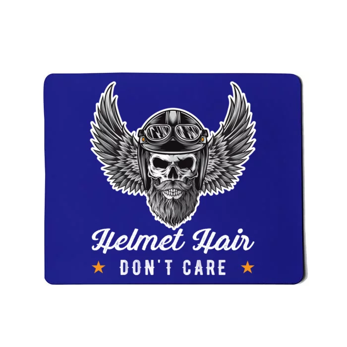 Bike Hair Do Not Care Motorcyclist Bikerin Gift Mousepad