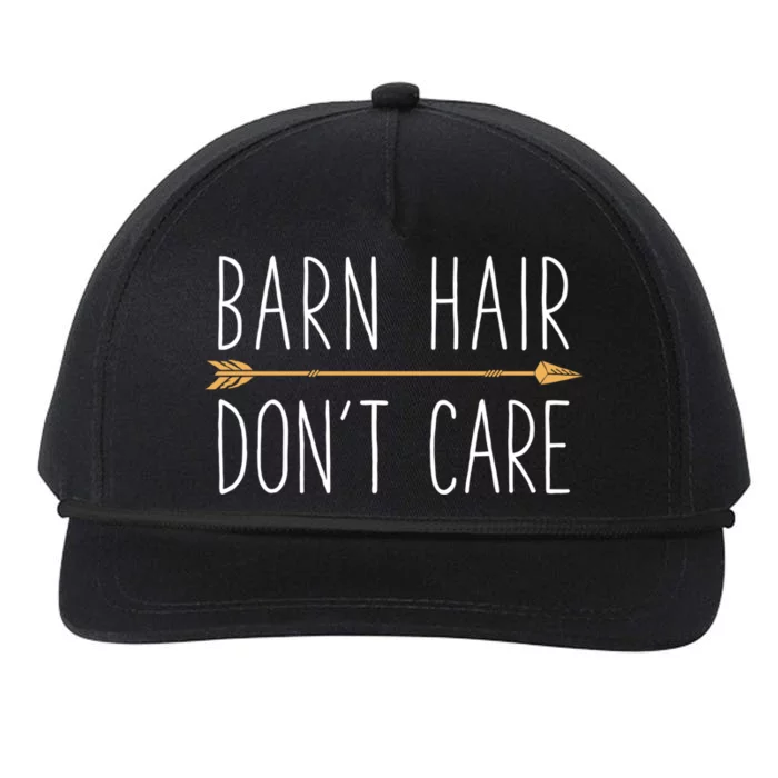 Barn Hair Don't Care Horse Funny Farm Horseback Riding Gift Snapback Five-Panel Rope Hat