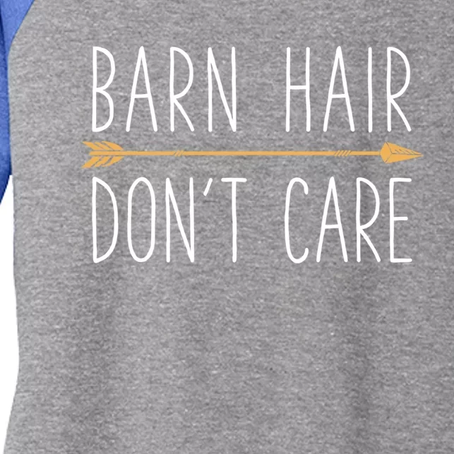 Barn Hair Don't Care Horse Funny Farm Horseback Riding Gift Women's Tri-Blend 3/4-Sleeve Raglan Shirt