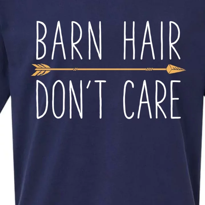 Barn Hair Don't Care Horse Funny Farm Horseback Riding Gift Sueded Cloud Jersey T-Shirt