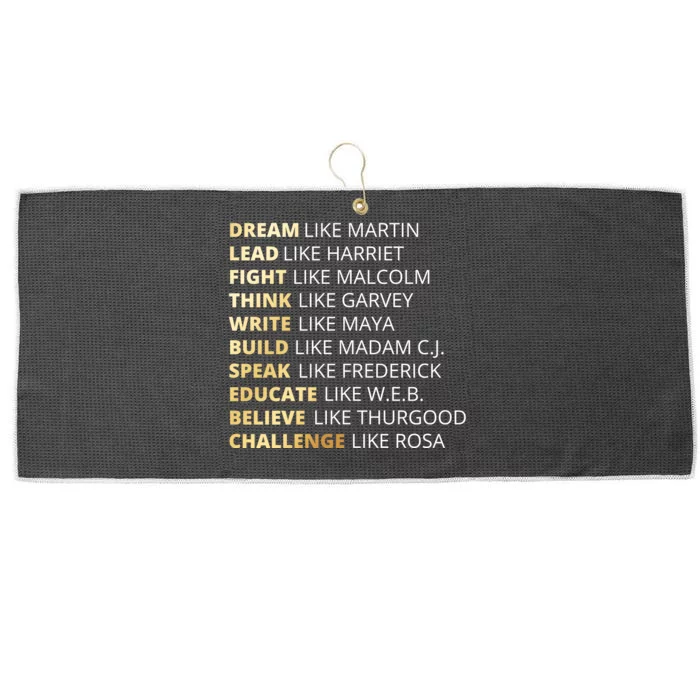 Black History Dream Like Martin Large Microfiber Waffle Golf Towel