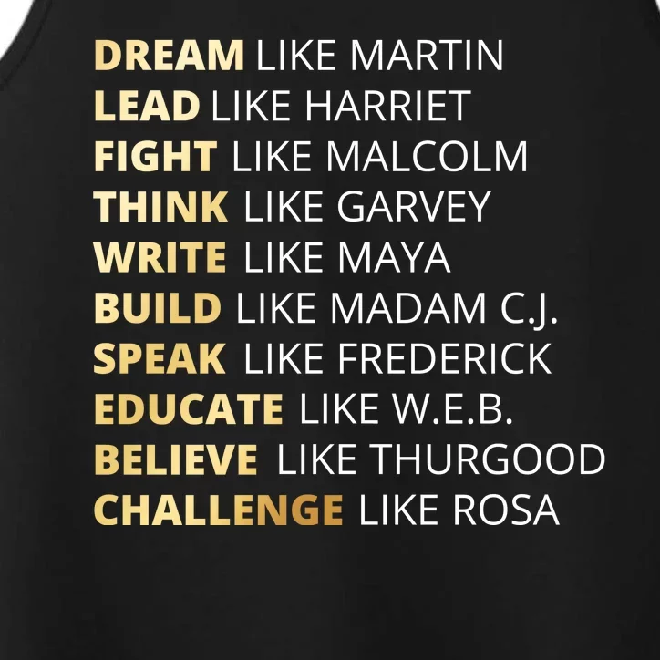 Black History Dream Like Martin Performance Tank